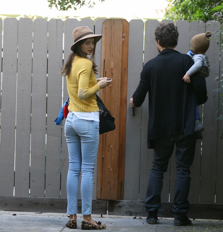 Miranda Kerr in jeans at friend's house in Los Feliz